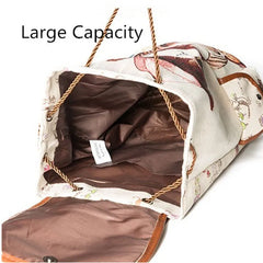 Casual Women Eiffel Tower School Bag Female Canvas School Backpack