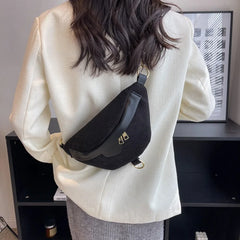 Casual Women Green Brown Corduroy Crossbody Bag Retro Lady Fanny Waist Pack Bags