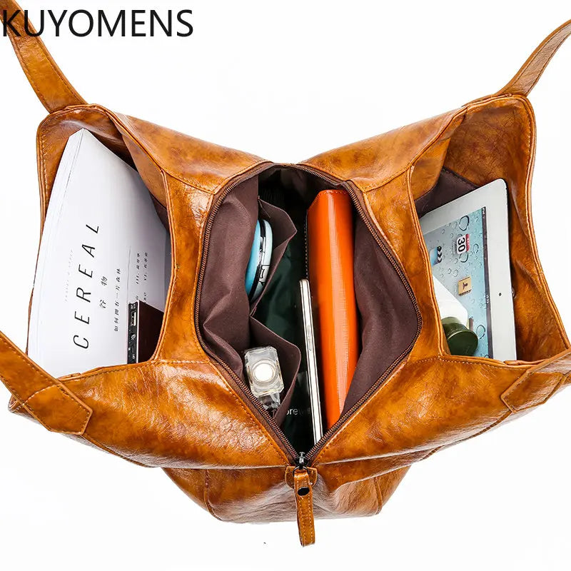 Casual Women Handbag Purse Large Tote Bag Vintage Hobo Shoulder Bag Brown