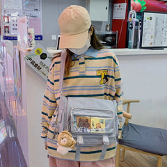 Casual Women Nylon Shoulder Bag Ladies Crossbody Bags Multi-pockets