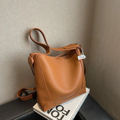 Casual Women Pu Leather Shoulder Bucket Bag High Ladies Small Handbags
