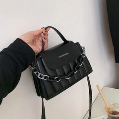 Women Chain Shoulder Crossbody Bags PU Leather Messenger Bag