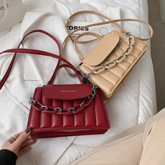 Women Chain Shoulder Crossbody Bags PU Leather Messenger Bag