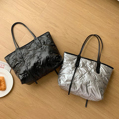 Casual Women Shoulder Bag Cotton Solid Large Underarm Bags