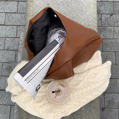 Casual Women Shoulder Bag PU Leather Tote Handbag Winter