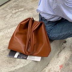 Casual Women Shoulder Bag PU Leather Tote Handbag Winter