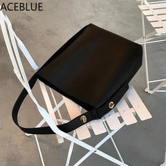 Casual Women Shoulder Bags, PU Leather Bucket Crossbody Bags
