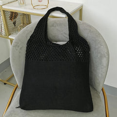 Casual Woven Knitted Braid Shoulder Bag Large Tote