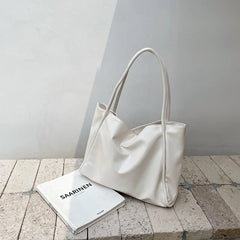 Casual Women Tote Handbags Soft Leather Shoulder Bag High Capacity Shopping Bag