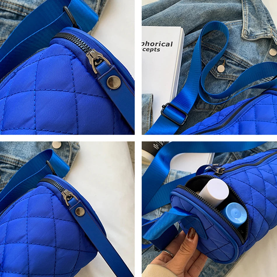 Casual Women's Bucket Bag Waterproof Nylon Crossbody Handbag