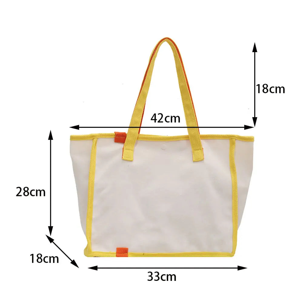 Women's Canvas Shoulder Bags Large Handbags Street Ladies High Capacity Tote