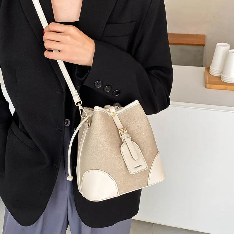 Women's Patchwork Leather Shoulder Bag Crossbody Handbag