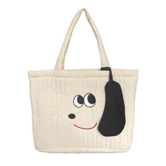 Casual Women's Tote Shoulder Bag Retro Animal Cotton Bags for Women