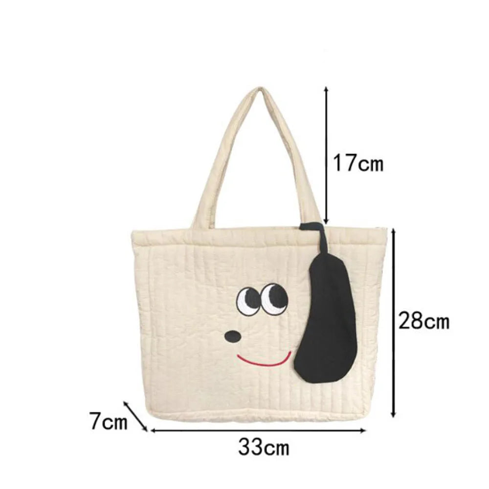 Casual Women's Tote Shoulder Bag Retro Animal Cotton Bags for Women