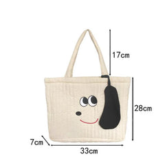 Casual Women's Tote Shoulder Bag Retro Animal Cotton Bags for Women