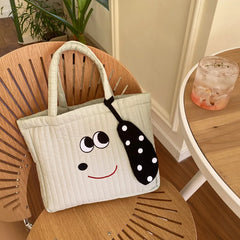 Casual Women's Tote Shoulder Bag Retro Animal Cotton Bags for Women