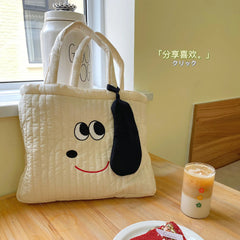 Casual Women's Tote Shoulder Bag Retro Animal Cotton Bags for Women