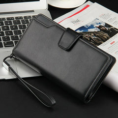 Men's Long Clutch Wallet Triple-Fold with Phone Pocket