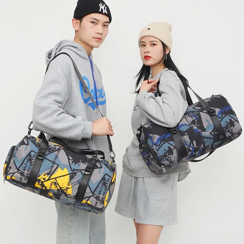 Graffiti Travel Bag Large Capacity Sports Fitness Shoulder Bag