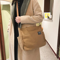 Retro Canvas Shoulder Bag Japanese Messenger Large Capacity Multi-Pocket Handbag