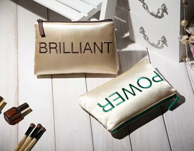 Casual Satin Women Clutch Cosmetic Makeup Storage Bag Pouch