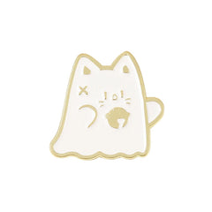 Cat Boo Enamel Pins Halloween Ghost Gothic Brooches Lapel Badges for Bag Clothes
