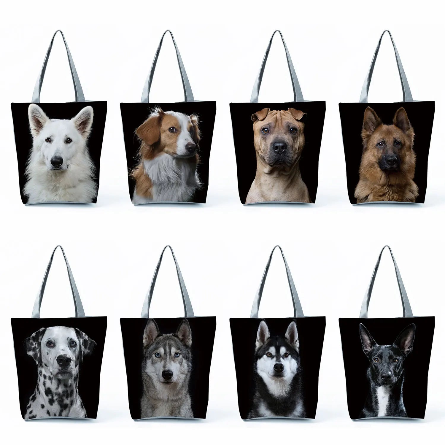 Cat Dog Print Women Handbags Animal Tote Shoulder Bags Large Capacity Shopping B