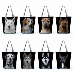 Cat Dog Print Women Handbags Animal Tote Shoulder Bags Large Capacity Shopping B