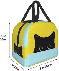 Cat Insulated Lunch Bag Reusable Cooler Thermal Tote Bag for Travel Work