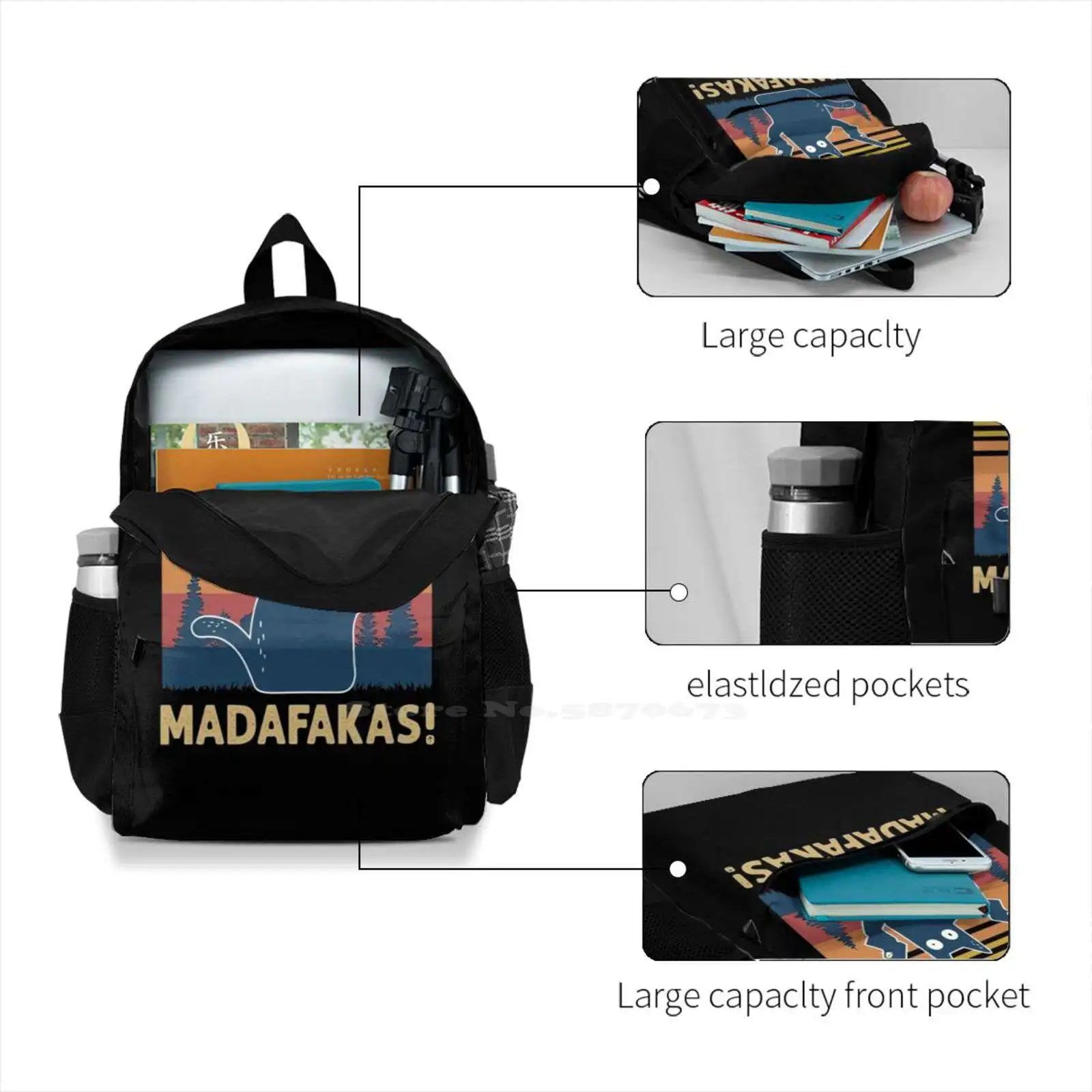 Cat Pew Pew Pew Madafakas! Arrivals Satchel Schoolbag Bags Backpack