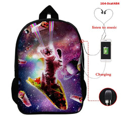 Cat Print 3D School Backpack for Girls Boys Children Book Bag