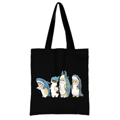 Cat Shopping Bag Woman Shopper Folding Canvas Tote Travel Bags