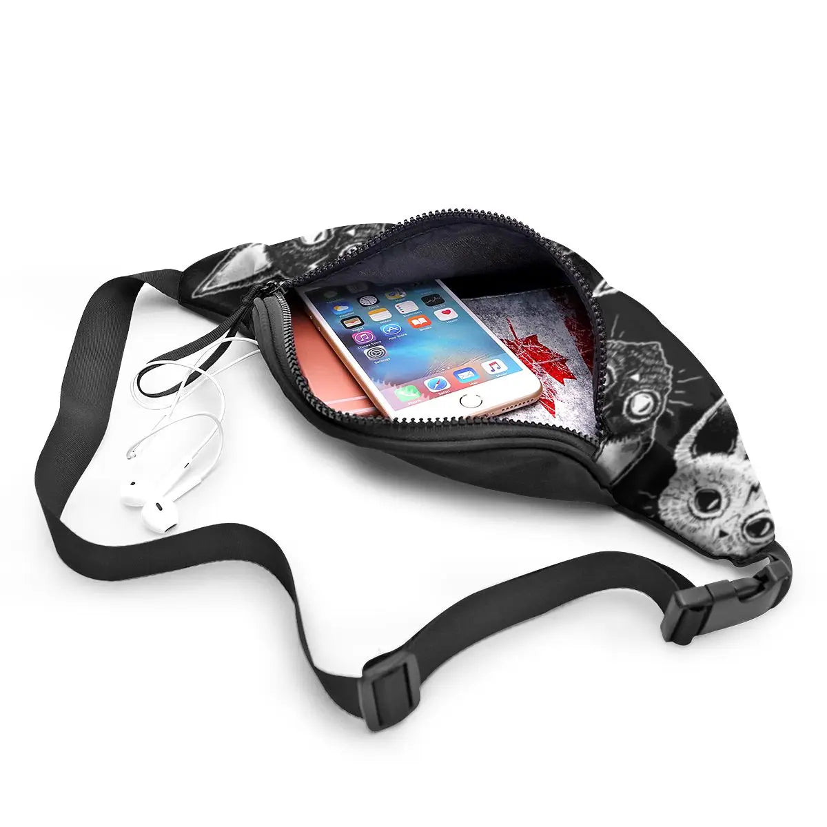 Cat Waist Bag Running Woman Waist Pack Polyester Fanny Bag