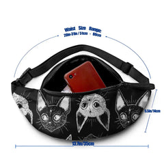 Cat Waist Bag Running Woman Waist Pack Polyester Fanny Bag