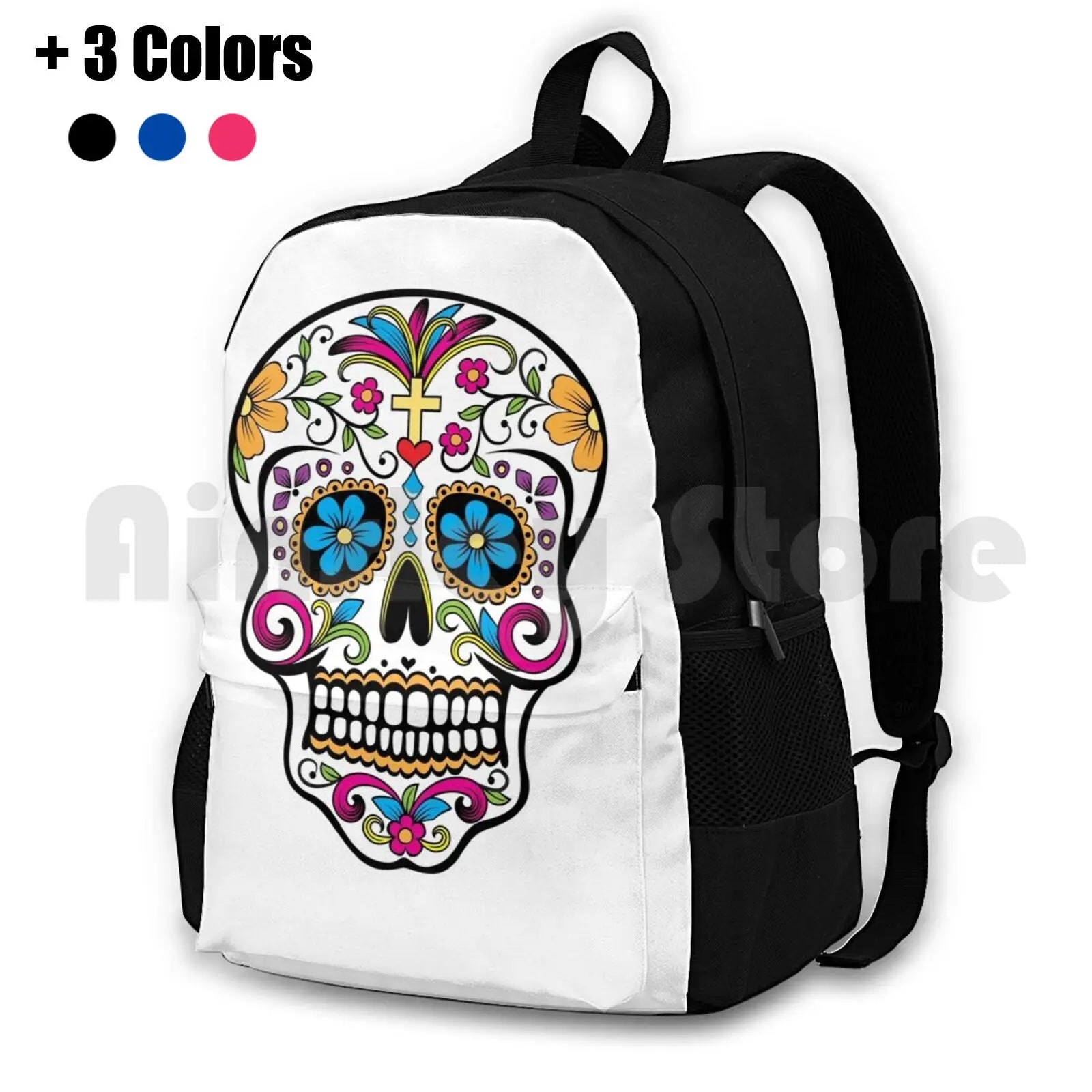 Catrina Sugar Skull Outdoor Hiking Backpack Riding Climbing Sports Bag
