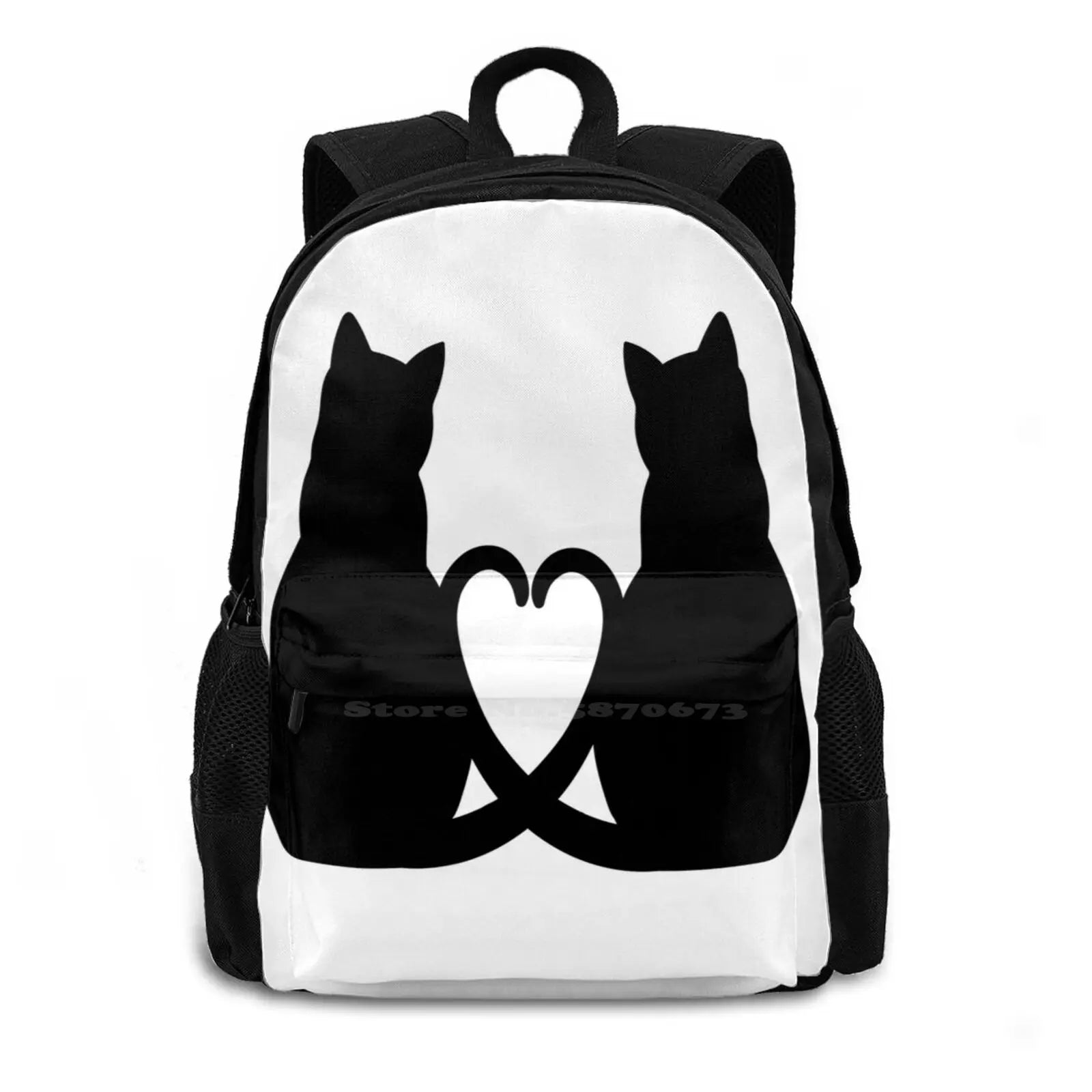 Cats In Love Classic Gift Large Capacity Backpack Laptop Travel Bags