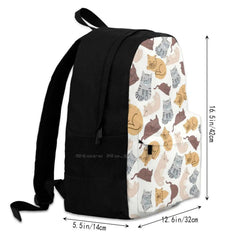 Cats Print Bags Travel Laptop Backpack Cats Dogs Animals Soul Cat Lover Tabby Ca