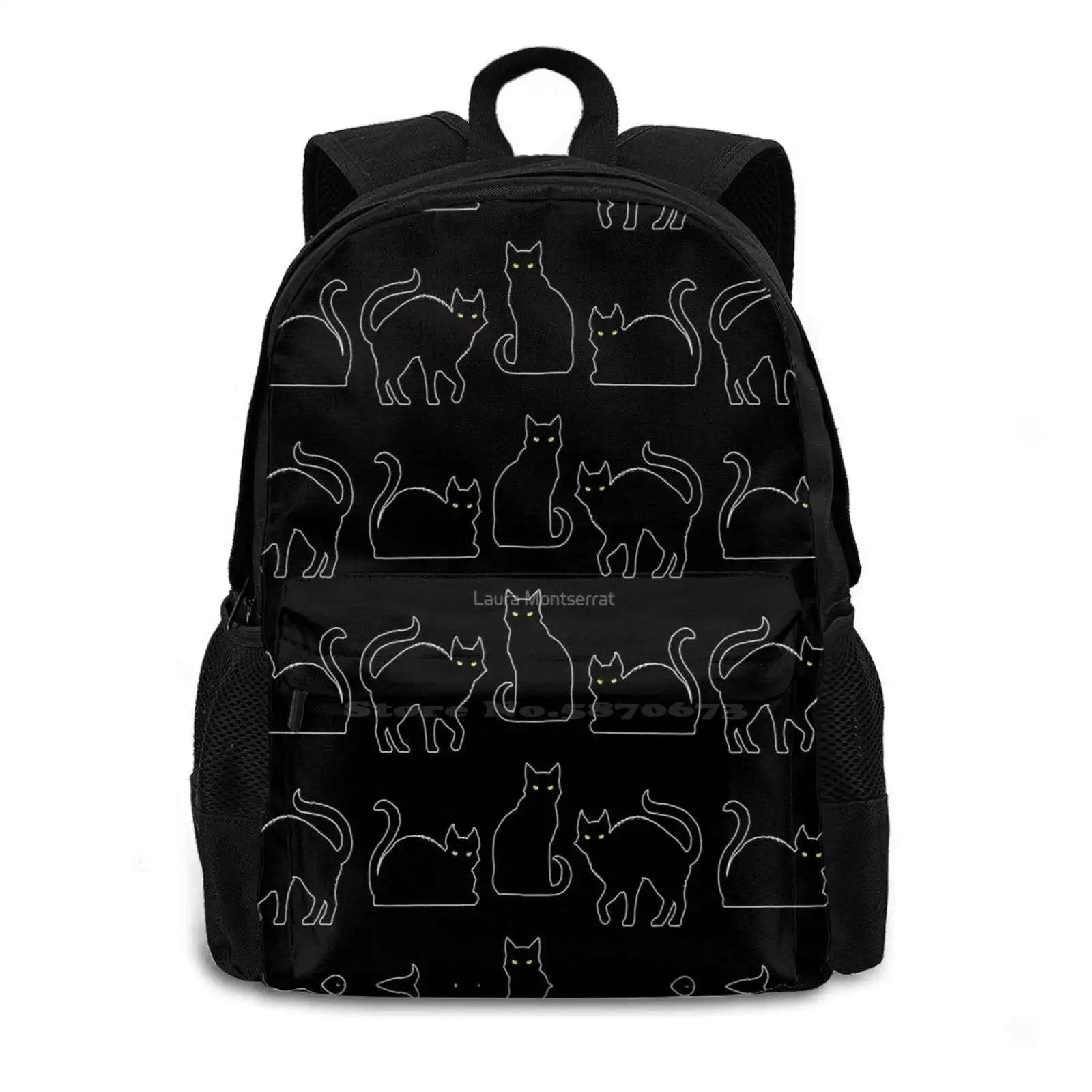 Cats - Symbol Of Witch School Bags For Teenage Girls Laptop Travel Bags