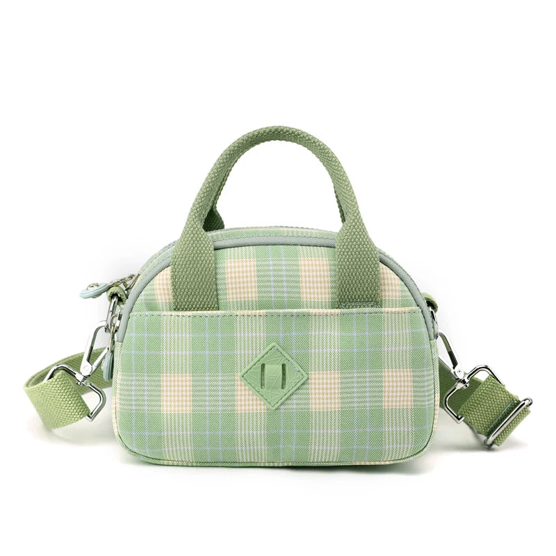 Plaid Shoulder Bag Women Mini Crossbody Tote Girls Outdoor Tote
