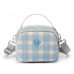 Colorful Plaid Shoulder Bag for Women, Mini Nylon Mobile Phone Crossbody Bag