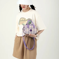 Plaid Shoulder Bag Women Mini Crossbody Tote Girls Outdoor Tote