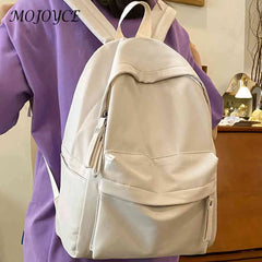 Solid Canvas Backpack for Daily Use