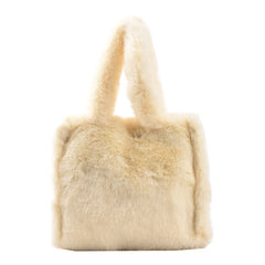 Soft Plush Fur Handbag Mini Top-handle Bag Portable Travel Phone Bags