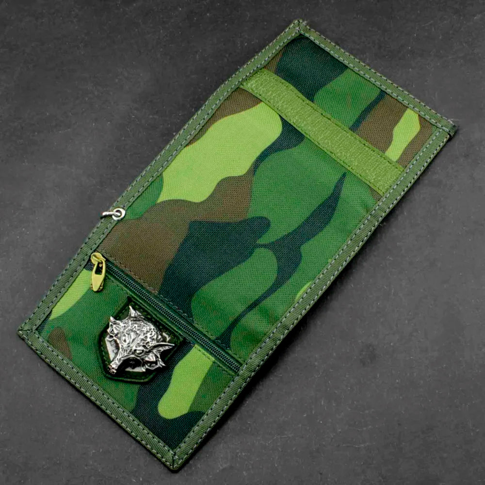 Cavans Camo Tri-fold Wallet w/ Safe Chain For Men