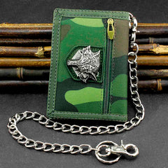 Cavans Camo Tri-fold Wallet w/ Safe Chain For Men