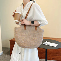 Celebrity Bags Women's Spring Retro Straw Woven Shoulder Bag