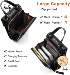 Cell PU Leather Small Cross Body Mini Wallet Purse Bag - Black