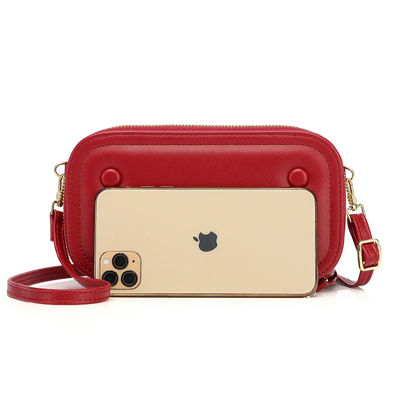 PU Leather Crossbody Bags for Womens Zipper Wallet Mini Shoulder Bag
