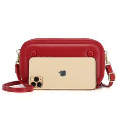 PU Leather Crossbody Bags for Womens Zipper Wallet Mini Shoulder Bag