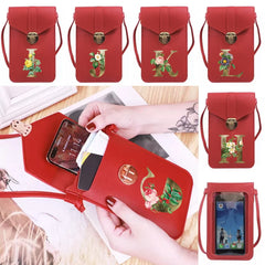 Universal Cell Phone Bag Shoulder Handbag Golden Flower 26 Letters Print